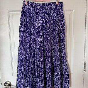 Vintage 80s/90s Purple Blue Midi Skirt Size 10